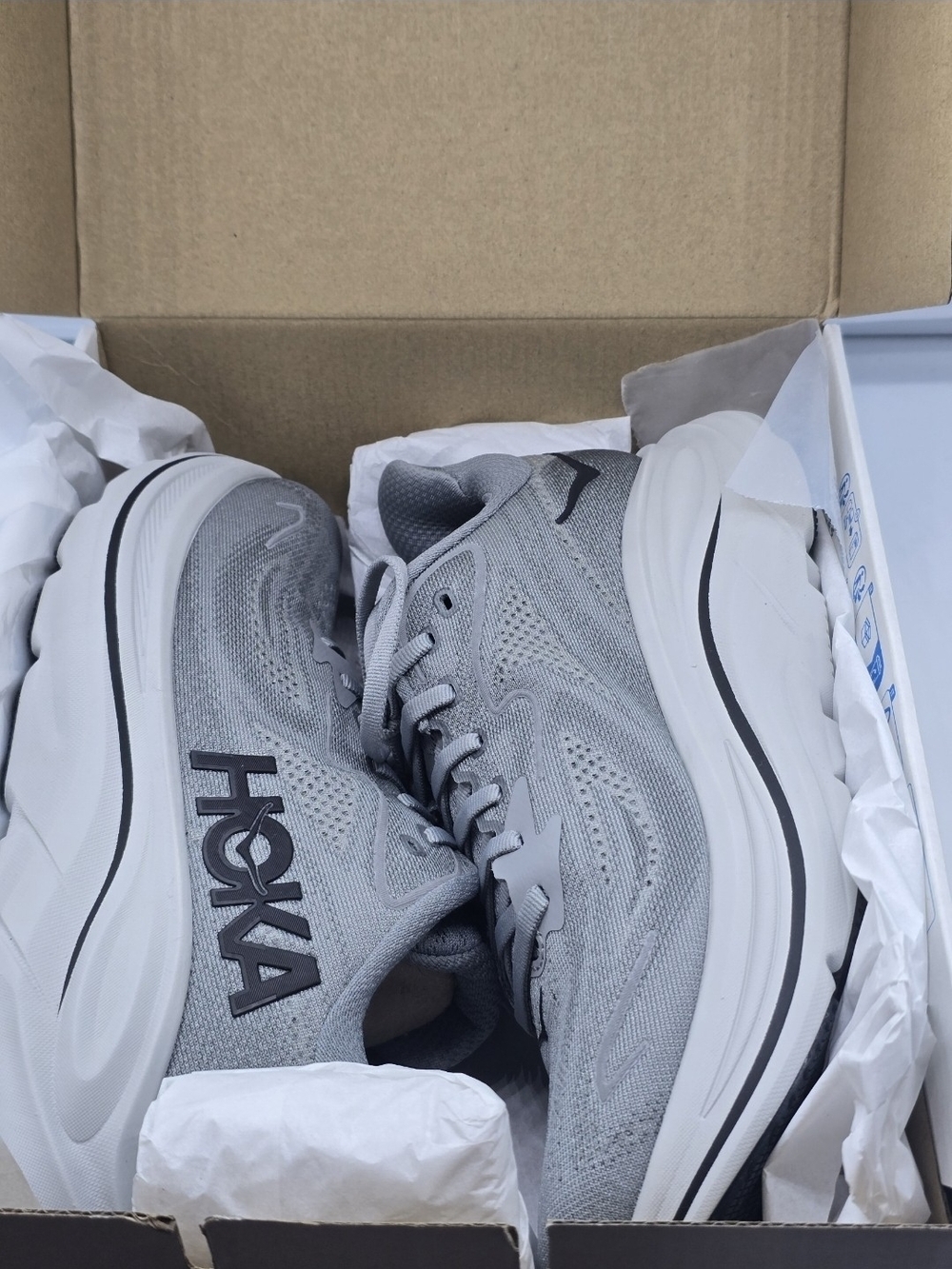 Hoka Men's Light Gray Athletic Running Shoes